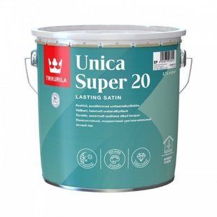 Лак уретано-алкідний UNICA SUPER TIKKURILA 20 яхтний напівматовий 2,7 л 55964040110 фото