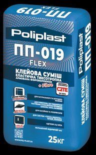 Клей армований фіброволокном, еластичний ПП-019 FLEX Поліпласт 25кг 2476170367 фото