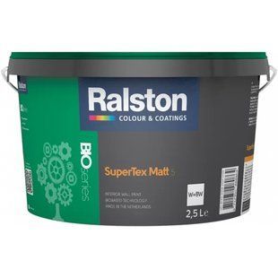 Ralston Super Tex Matt 5 W/BW, фарба для внутрішнього застосування, 2.5 л 000197 фото