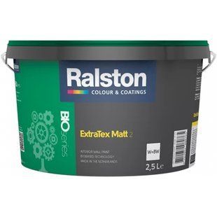 Ralston Extra Tex Matt 2 W/BW, матова фарба для внутрішнього застосування, 2.5 л 000203 фото