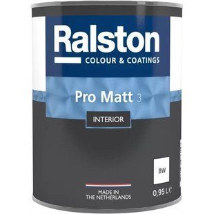 Ralston Pro Matt 3 W/BW матова фарба для стін і стель, 1 л 000208 фото