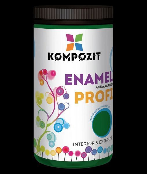 Емаль акрилова зелена глянцева на водній основі KOMPOZIT Profi (Композит Профі) 0,7 л 4820251522375 фото
