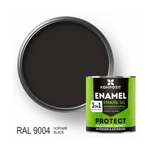 Емаль антикорозійна 3в1 PROTECT Чорна RAL 9004, 2.7 кг 4820085742291 фото