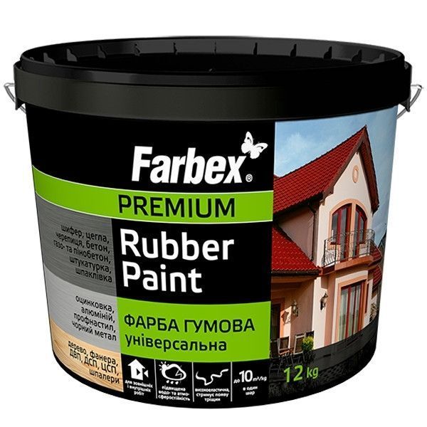Фарба гумова універсальна Farbex Rubber Paint 3.5 кг чорна RAL9004 матова 000064 фото