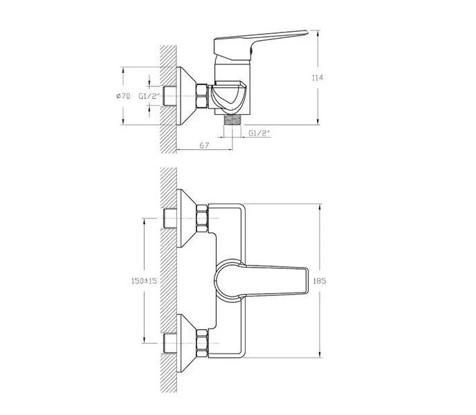 Koller Pool EDGE змішувач одноважільний для душу 35 мм (ED0400) 1107320305 фото