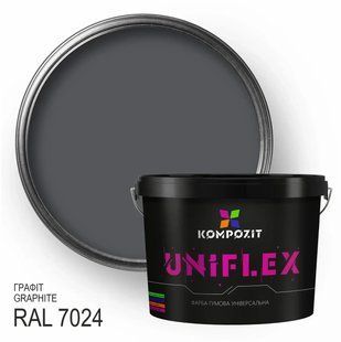 Фарба гумова універсальна Kompozit UNIFLEX 0.9 кг, Графіт RAL 7024 4820251523860 фото