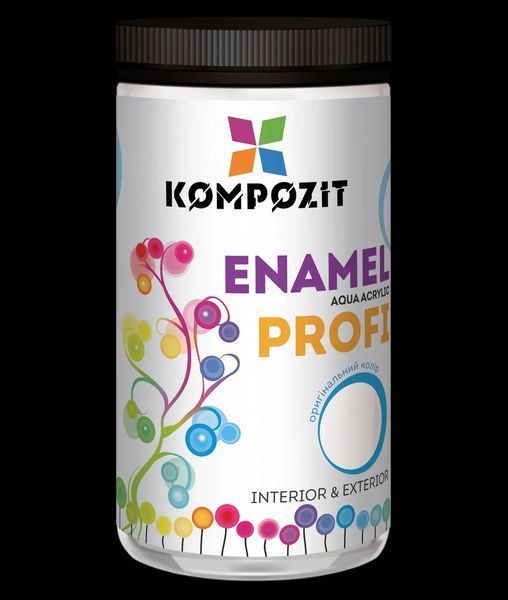 Емаль акрилова KOMPOZIT Profi (Композит Профі) біла, шовковисто-матова 0,3 л 4820085744646 фото