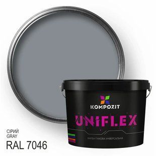 Фарба гумова універсальна Kompozit UNIFLEX 0.9 кг, Сiрій RAL 7046 4820251523860 фото