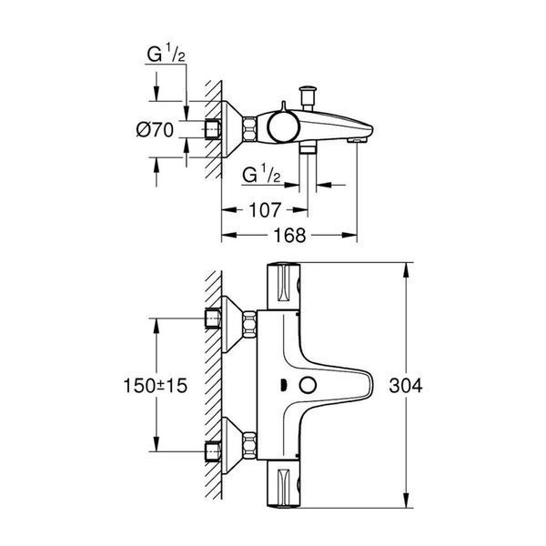 Змішувач для ванни Grohe Grohtherm 800 34567000 термостатичний 34567000 фото