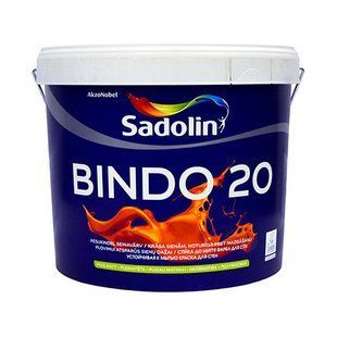 Напівматова фарба Sadolin BINDO 20 для стін і стель, білий BW, 10 л 000029 фото