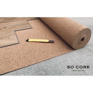Підкладка коркова SO CORK 2 мм 1x10 м (10 м.кв/рулон) під ламінат і паркет 2110-10 фото