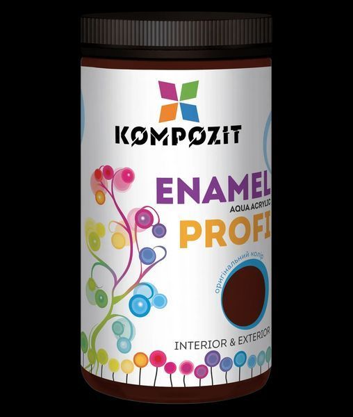 Емаль акрилова коричнева глянцева на водній основі KOMPOZIT Profi (Композит Профі) 0,7 л 4820251522412 фото