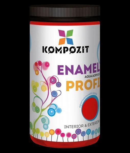 Емаль акрилова червона глянцева на водній основі KOMPOZIT Profi (Композит Профі) 0,3 л 4820085744981 фото